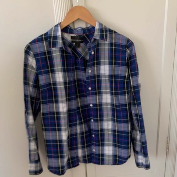 J Crew 100% Cotton Plaid Perfect Fit Shirt Sz 4 - Picture 1 of 3